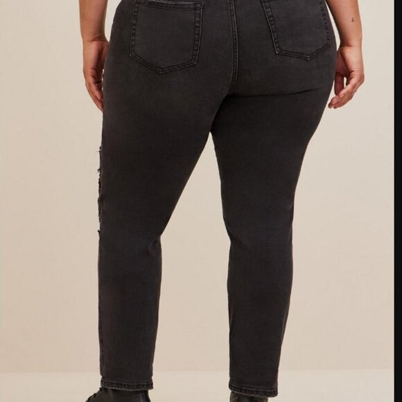 Torrid Boyfriend Straight Vintage Stretch Mid-Rise Sequin Backed Jean new - Picture 7 of 16